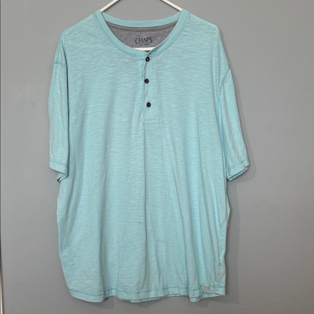 Chaps Aqua Short Sleeve Men's Tee size XXL